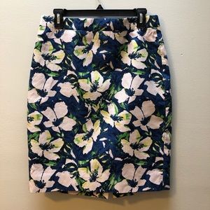 J. Crew Pencil Skirt Navy Floral